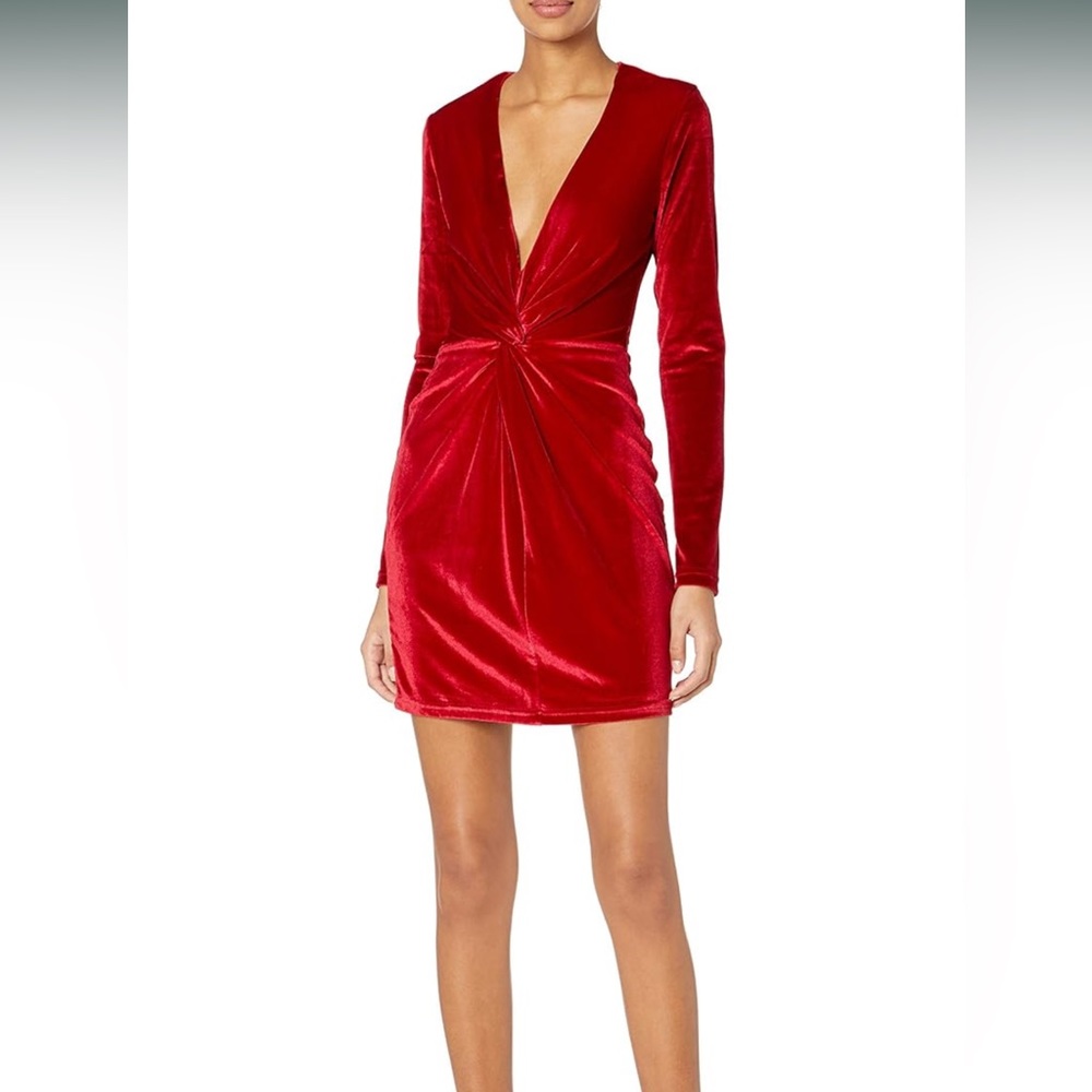 gorgeous lipstick red velvet mini dress